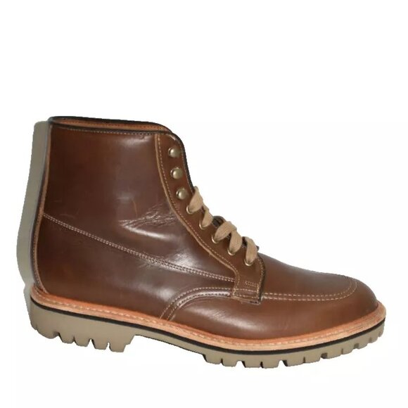 New! ALLEN EDMONDS Freeport Apron Toe Boot Brown Leather Size 11 D DD435 4914
